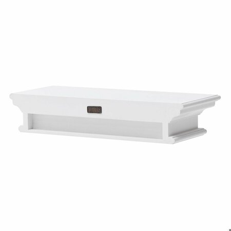Homeroots 23 in. Classic White Floating Wall Shelf 397787